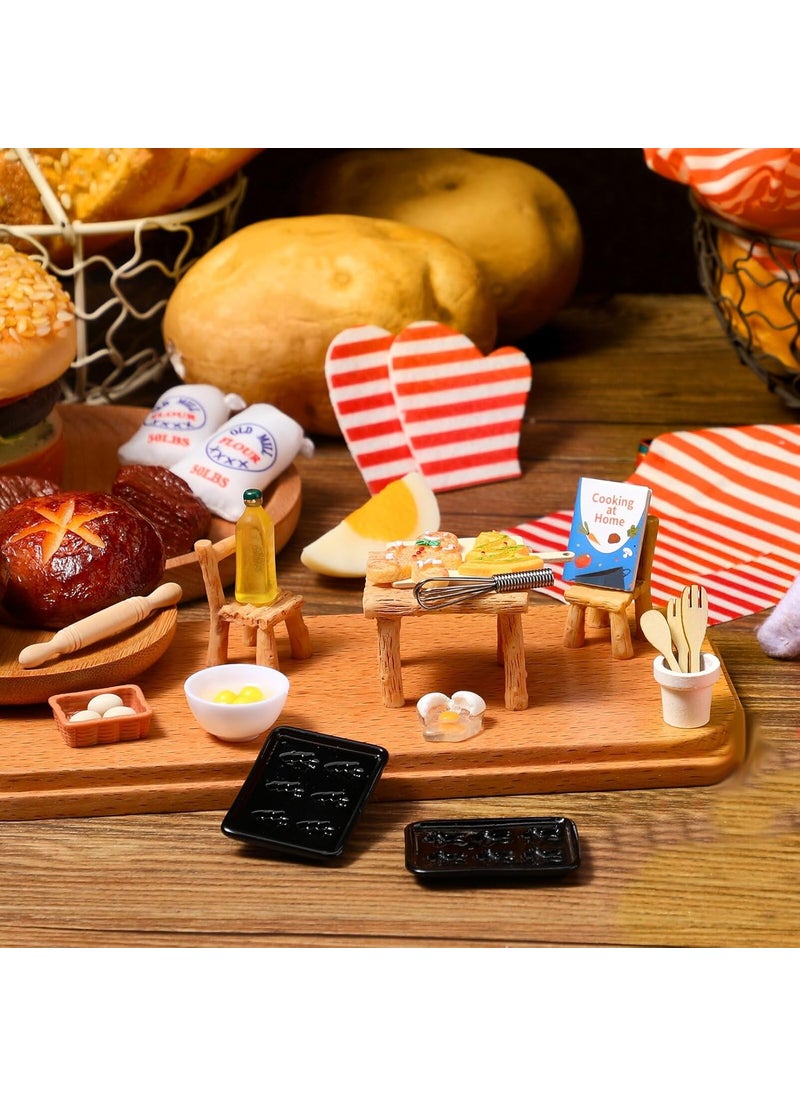 Kajaia - Kajaia 30 Pcs Christmas Accessories Mini Doll Baker Outfit Set Include Baking Apron and Hat Miniature Rolling Pin Flour Egg Bowl Cookie Tray Whisk Doll is Not IncludedGingerbread Man - Image 1