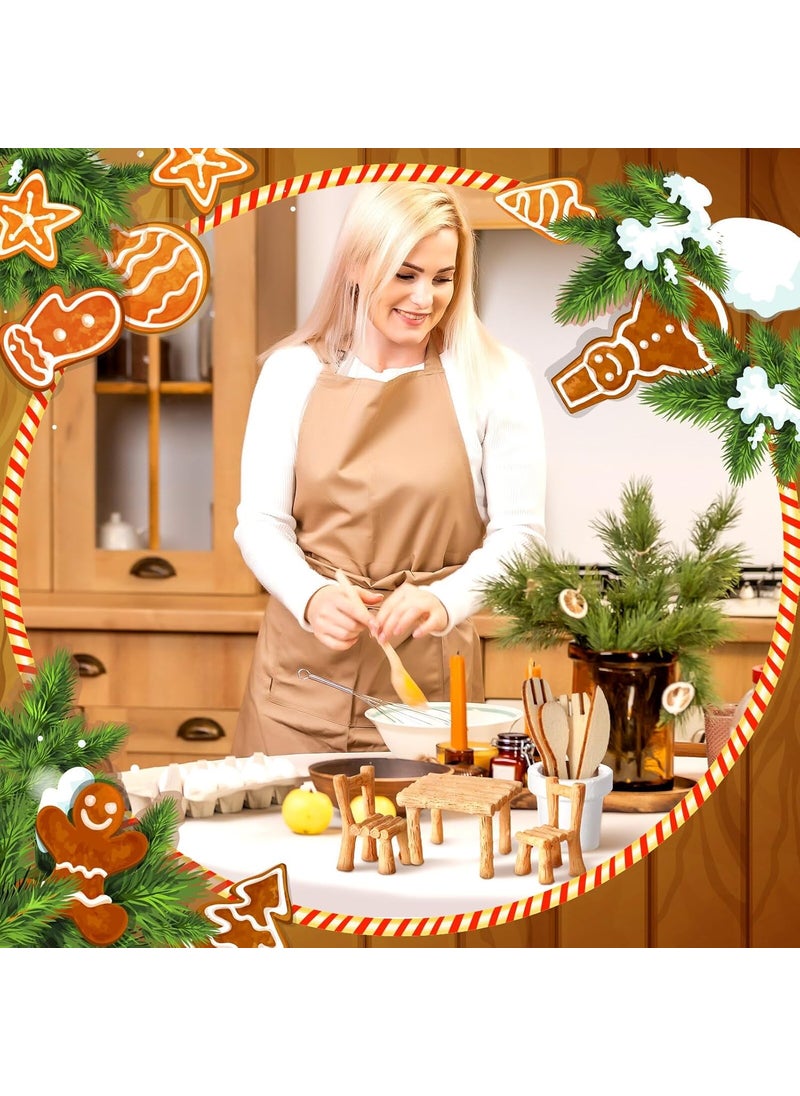 Kajaia - Kajaia 30 Pcs Christmas Accessories Mini Doll Baker Outfit Set Include Baking Apron and Hat Miniature Rolling Pin Flour Egg Bowl Cookie Tray Whisk Doll is Not IncludedGingerbread Man - Image 1