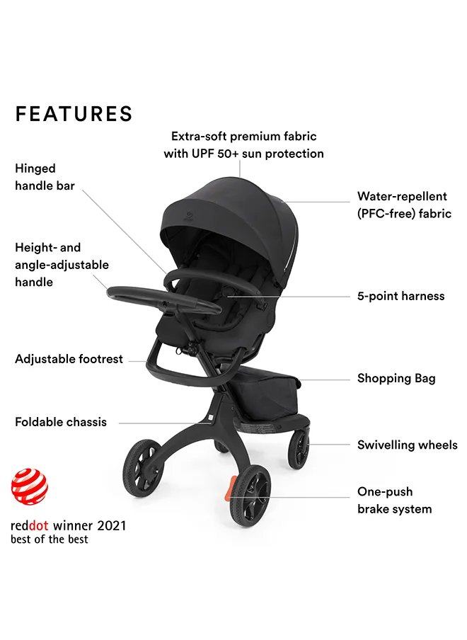 ستوك Xplory X Premium Stroller For Infants, Rich Black