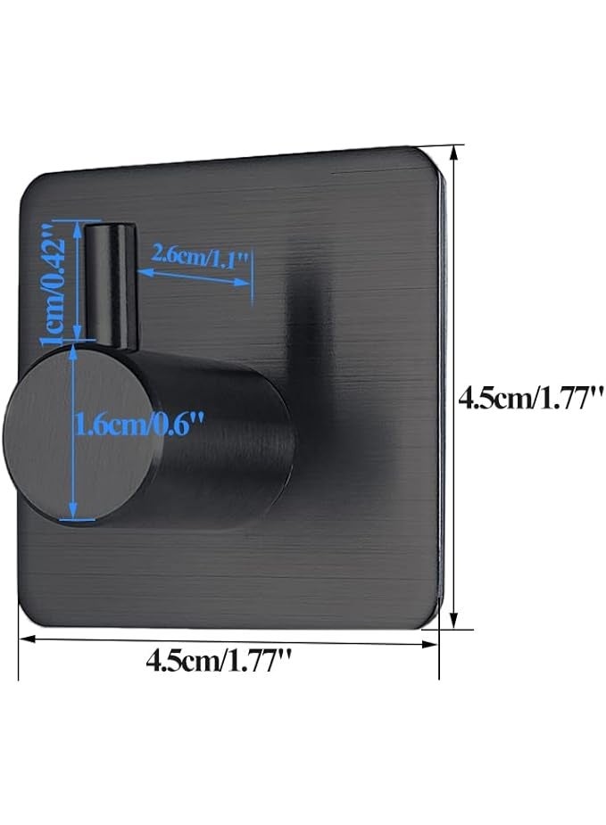 عام لاصق السنانير الثقيلة جدار السنانير مقاوم للماء الفولاذ المقاوم للصدأ السنانير لتعليق معطف قبعة رداء منشفة شماعة تعليق مفاتيح جدار جبل الحمام وغرفة نوم 4 حزم - Image 2