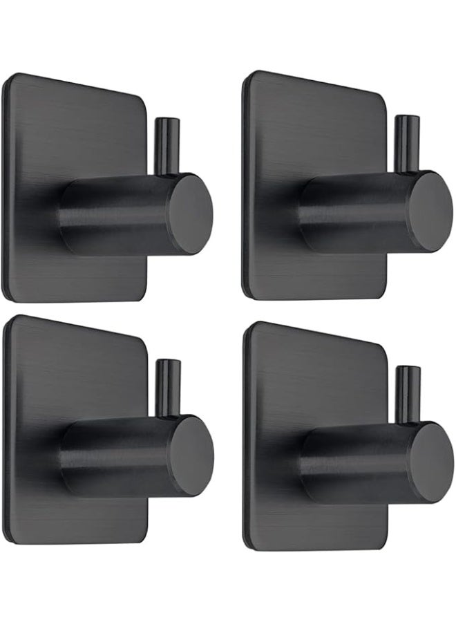 عام لاصق السنانير الثقيلة جدار السنانير مقاوم للماء الفولاذ المقاوم للصدأ السنانير لتعليق معطف قبعة رداء منشفة شماعة تعليق مفاتيح جدار جبل الحمام وغرفة نوم 4 حزم - Image 1