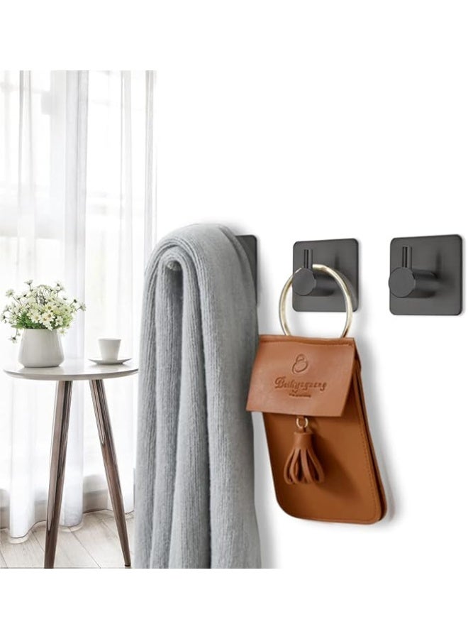 عام لاصق السنانير الثقيلة جدار السنانير مقاوم للماء الفولاذ المقاوم للصدأ السنانير لتعليق معطف قبعة رداء منشفة شماعة تعليق مفاتيح جدار جبل الحمام وغرفة نوم 4 حزم - Image 5