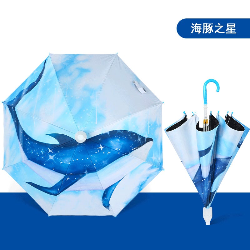 21-Inch Kids Safety Manual Umbrella Dolphin Star 