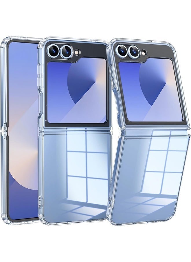 Raxoom Samsung Galaxy Z Flip 6 2024 Case â€“ Slim Transparent Hard PC Shell, Anti-Yellowing, Wireless Charging Compatible - Image 1