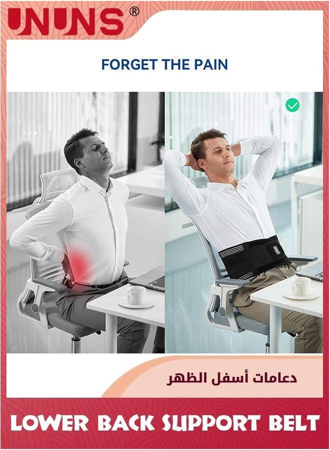 UNUNS Lower Back Brace,Back Support Belt,Lumbar Belt For Women Men,Adjustable Waist Brace Pain Relief With 6 Stays Heavy Lifting Herniated Disc,Sciatica,Scoliosis-L 90-103CM - Image 5