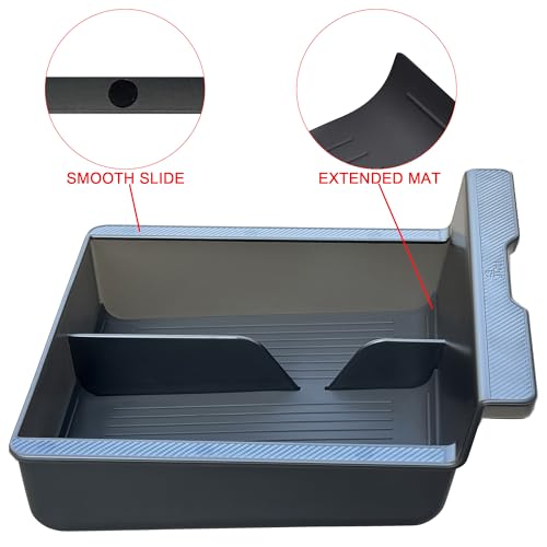 JVMA Center Console Organizer Tray for Tesla Model Y 2024 2023 2022 2021 and Model 3 2021-2023 Accessories with Backlight Transparent Smooth Slide 3 Carbon Edition Upgrade - Image 5