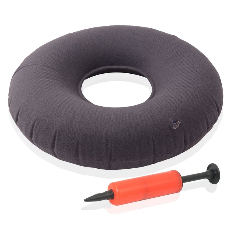 Dr. Frederick's Original Donut Pillow - 18" Inflatable Donut Cushion for Tailbone Pain Relief - Seat Cushion for Hemorrhoids, Bed Sores, Prostatitis - Portable for Travel, Home, Office, & Car - Image 1