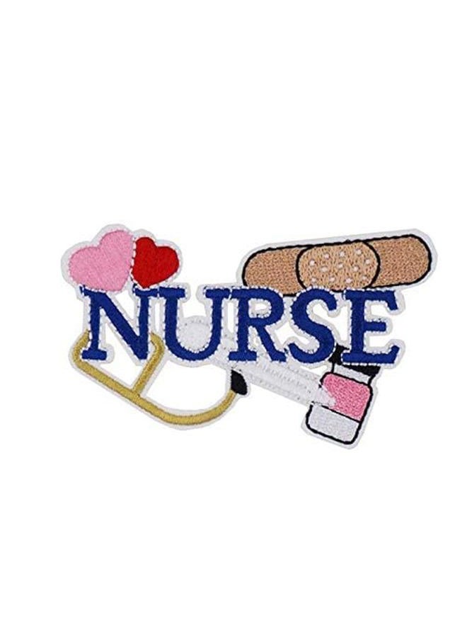 Cute-Patch Nurse First Aid Kit Heart Stethoscope Embroidered Iron on Patch - Image 2