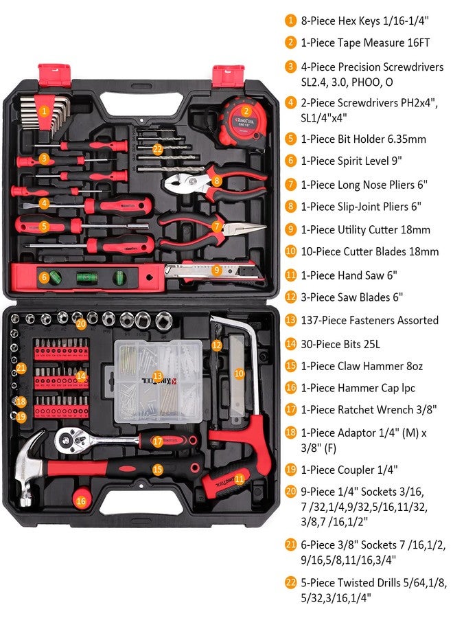 KingTool Home Repair Tool Kit - 226 Piece Auto/Home Repair Tool Set, Perfect for Homeowner, DIYer, Handyman - Image 2
