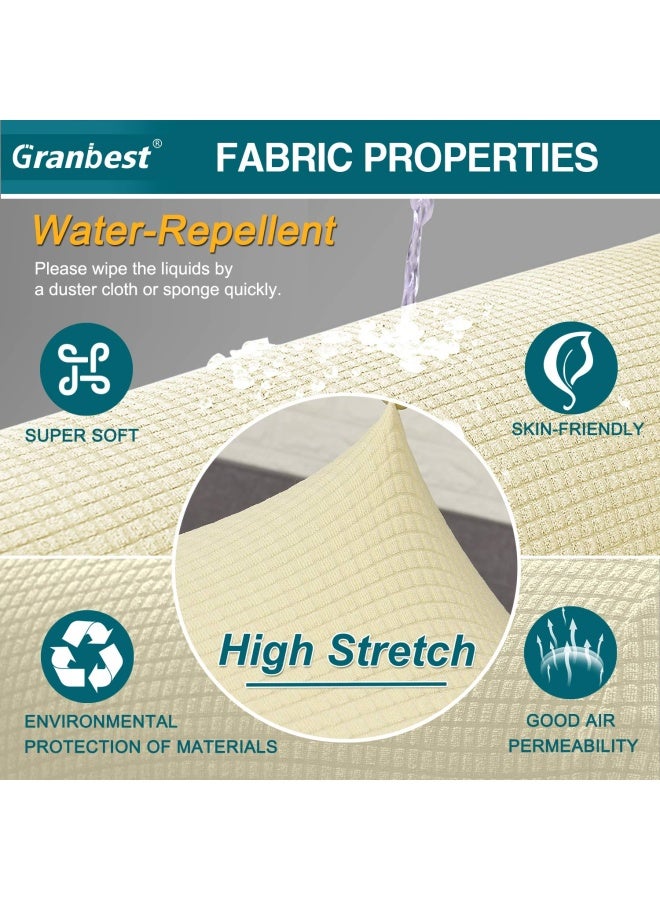 Granbest Premium Water Repellent Sofa Cover High Stretch Couch Slipcover Super Soft Fabric Couch Cover BeigeLarge - Image 3