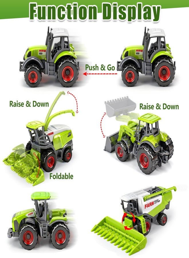 Bloolilies 5 Pack Diecast Farm Tractor Toy, Toddlers Farm Toys Tractor Vehicles with Combine Harvester, Forage Harvest, Mini Farming Truck Toys for Kids Boys Ages 3 4 5 6 7 Birthday Gifts Easter Basket Stuffers - Image 4