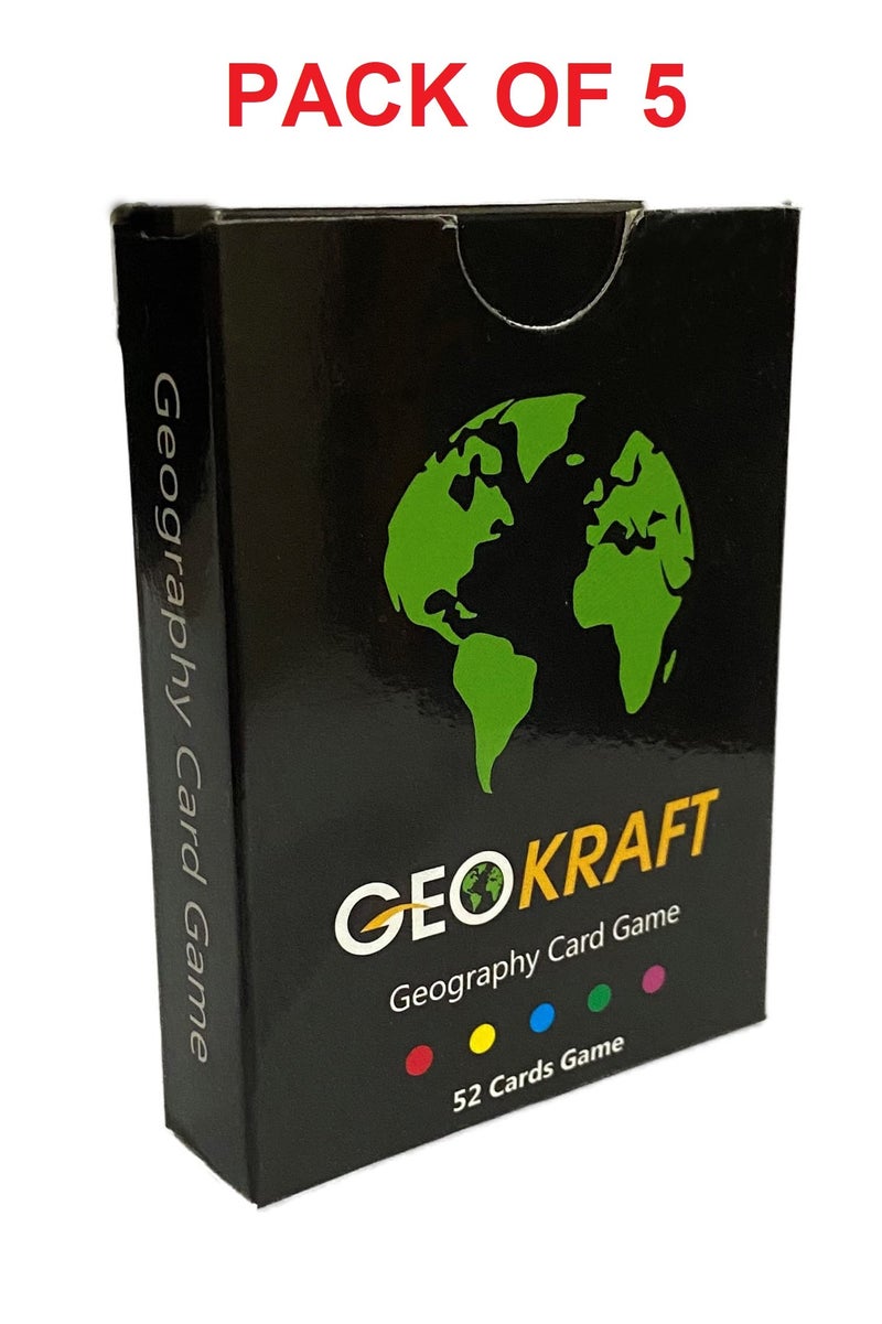 GeoKraft Kids Country Trump Cards Geography Game, Educational Toy, General Knowledge Return Gift for Kids Ages 5-8 Years, 9-12 Year Old Boys and Girls (Multicolor) Pack of 5 - Image 2