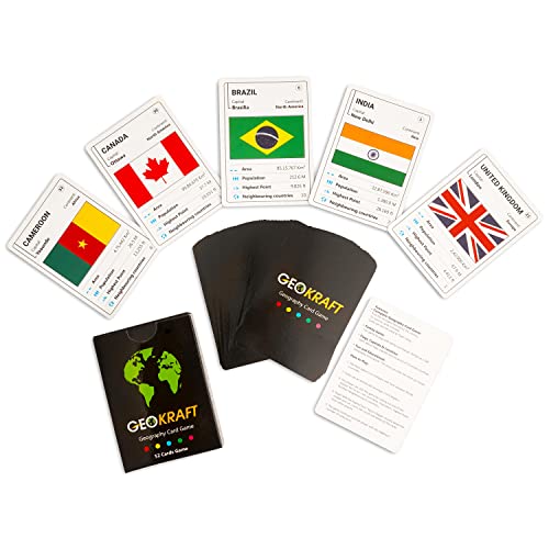 GeoKraft Kids Country Trump Cards Geography Game, Educational Toy, General Knowledge Return Gift for Kids Ages 5-8 Years, 9-12 Year Old Boys and Girls (Multicolor) Pack of 5 - Image 3