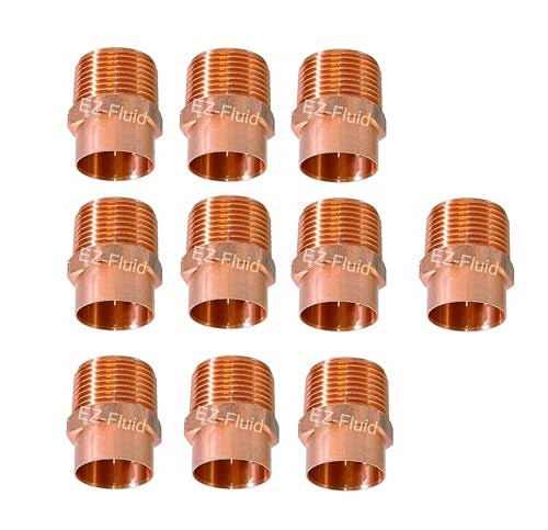 EZ-FLUID (10pcs) EZ-FLUID Plumbing 3/4" C X MIP LF Copper Male NPT Adapter Pressure Copper Fittings,Sweat Solder Connection for Residential,Commercial Tube Pipe - Image 3