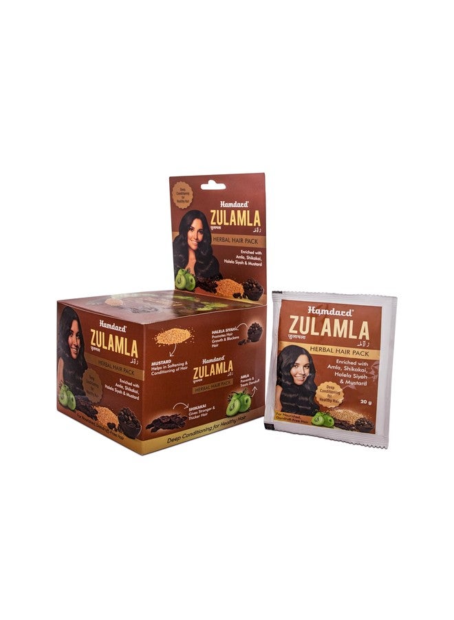 Hamdard Zulamla Herbal Hair Pack | 20 Sachets | Manages Hair Fall | Manages Dandruff and Greying of Hair | Promotes Healthy, Smooth and Shiny Hair | All-natural | Pack Of 1 - Image 3
