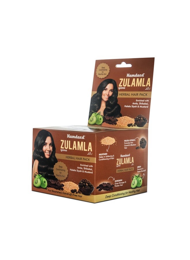 Hamdard Zulamla Herbal Hair Pack | 20 Sachets | Manages Hair Fall | Manages Dandruff and Greying of Hair | Promotes Healthy, Smooth and Shiny Hair | All-natural | Pack Of 1 - Image 2