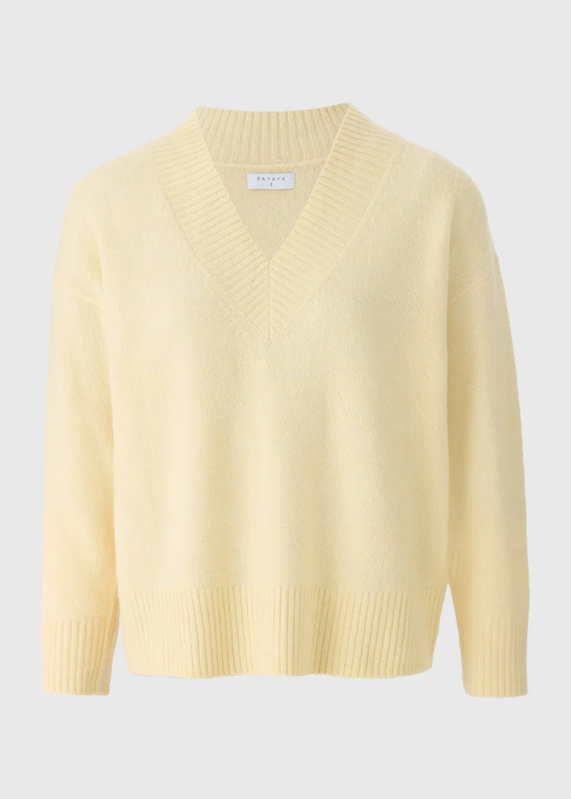 ماتلان Yellow V-Neck Knitted Jumper