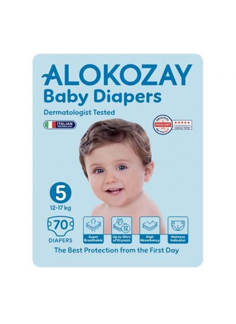 Alokozay Premium Baby Diapers - Size 5 12-17 Kg 70 Diapers - Image 1