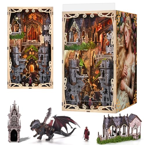 CCCDF Book Nook Kit DIY Miniature House Dollhouse Kit for Adults and Teens Booknook Tiny House Bookshelf Decor 3D Wooden Puzzle Gifts for Family Friends Sleeping Beauty - Image 1