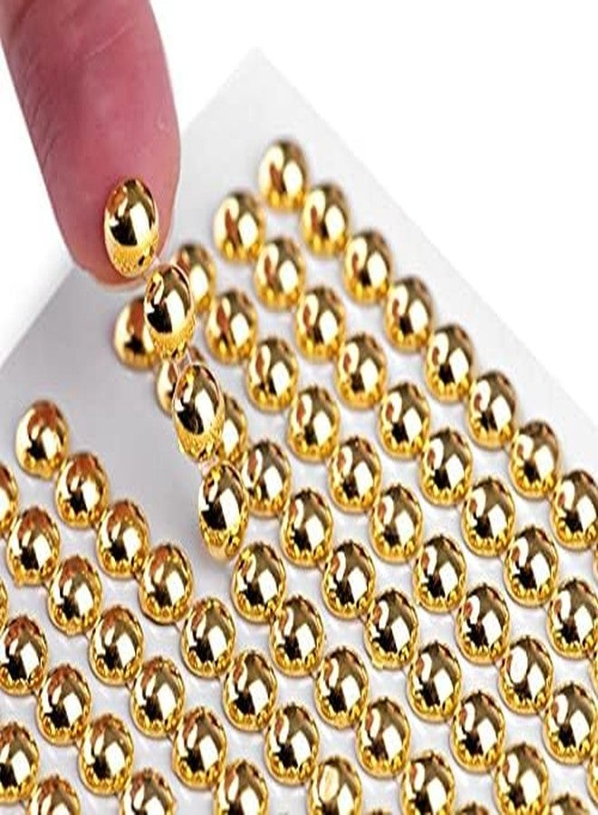 CREATIVE PENCIL Crystal/Metal Beads Stickers: MultiSize 3D Half Round Self Adhesive Stone Stickers: Vibrant Art and Craft Decorations for DIY Projects (Set of 5, Metal Beads) - Image 4