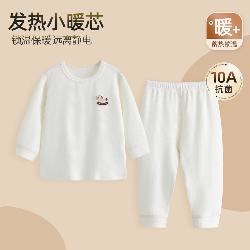 Children''s Base Layer Set Autumn and Winter New Double-Sided Warm Fleece Thermal Underwear Boys'' Autumn Clothes and Pants Girls'' Pajamas Clothing - Image 1