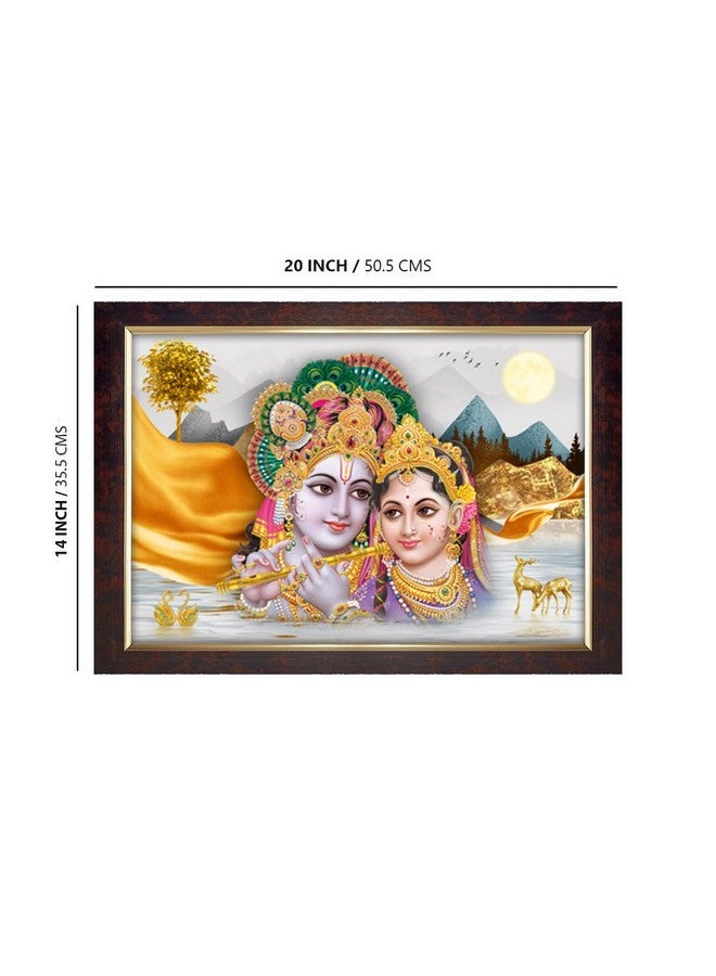 Dharvika Innovations Dharvika Innovations Radha Krishna Photo Frame Big Size Home Decoration with Sparkle Coated Lamination (14x20 Inch) - 20516 - Image 2