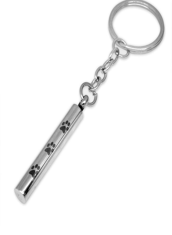 COCO Park Engraving Pet Paw/Dog Paw Cylinder Ash Pendant Memorial Keychain Urn Cremation Jewelry Stainless Steel Keyring - Image 1