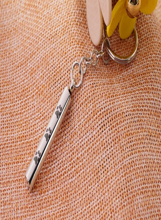 COCO Park Engraving Pet Paw/Dog Paw Cylinder Ash Pendant Memorial Keychain Urn Cremation Jewelry Stainless Steel Keyring - Image 3