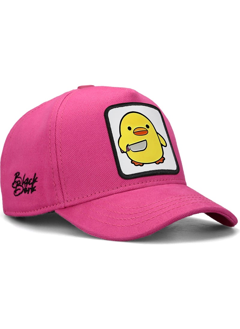 Black Börk BlackBörk V1 Kids Baseball Chick - Pink Children's Hat (Cap) with 27 Code Logo  - Image 1