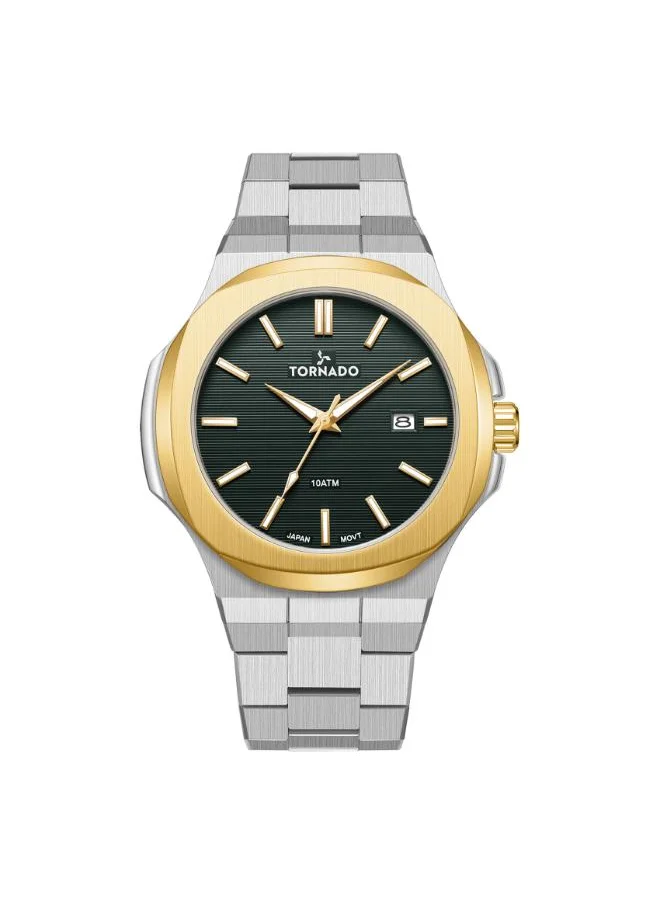 تورنيدو Tornado AURORA EON T21001-TBSHG Men's Analog Display Watch & Stainless Steel Strap Silver