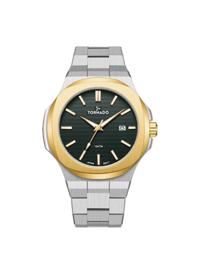 TORNADO Men's Analog Display Watch With Silver Stainless Steel Strap - T21001-TBSHG