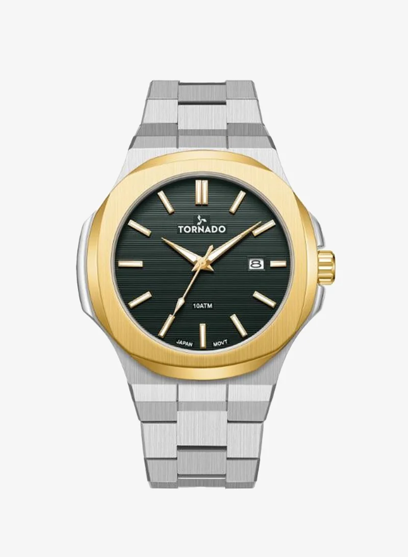 TORNADO Men's Stainless Steel Analog Watch T21001-TBSHG - 43 mm