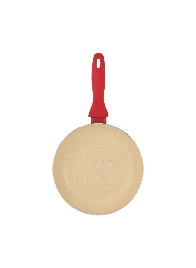 Delcasa 22 cm Non-Stick Frypan- DC3410/ Strong Aluminum Body with Marble Coating and Heat Resistant Bakelite Handle/ Induction Bottom, Compatible with Hot Plate, Halogen, Ceramic and Gas Stovetops/ Perfect for Frying, Sauting, Tempering/ White and Red - Image 3