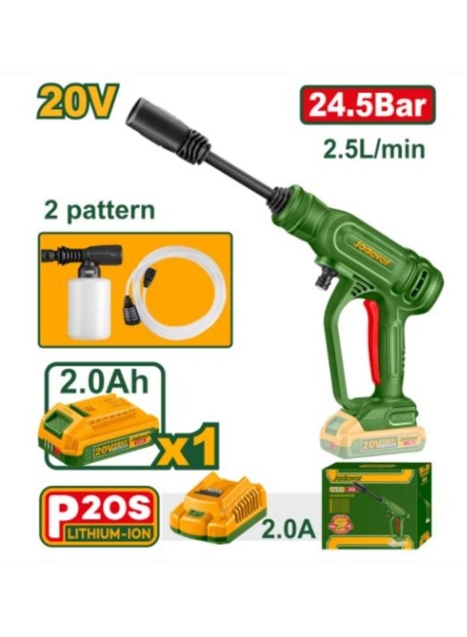 جاديفر  ماكينة غسيل براشليس 20 فولت 25 بار بمشتملاتها + بطارية و شاحن