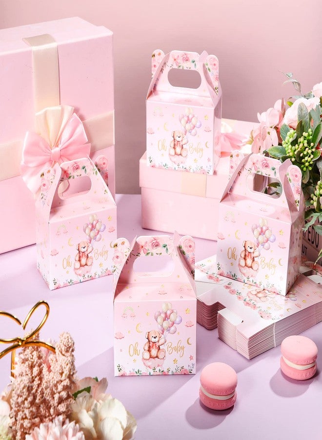 Spakon 36 Pieces Bear Baby Shower Party Favor Boxes Cute Bear Treat Boxes Paper Candy Cookies Box Decoration for Baby Shower Party Supplies Gender Reveal Bear Themed Birthday Party Decor (Pink) - Image 4
