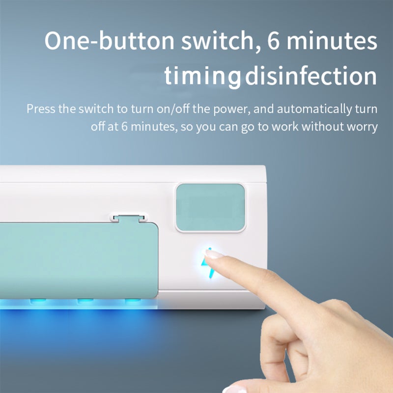UV Toothbrush Sanitizer Toothbrush Holder Wall Mounted with Sterilizer and Timing USB Charging UV Toothbrush Organizer Cleaner 1500mAh for Ladies Baby Family - Image 3