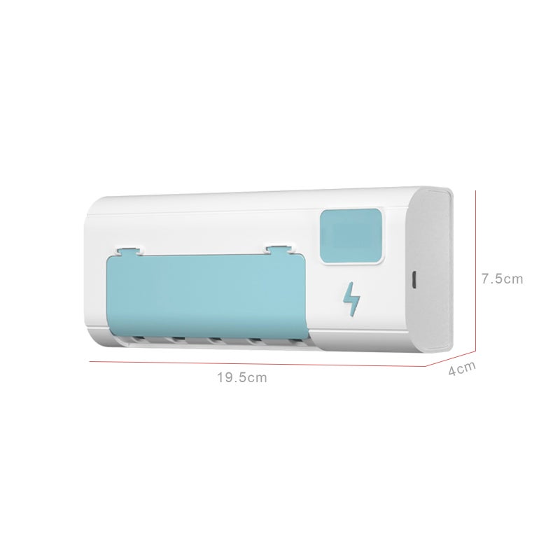 UV Toothbrush Sanitizer Toothbrush Holder Wall Mounted with Sterilizer and Timing USB Charging UV Toothbrush Organizer Cleaner 1500mAh for Ladies Baby Family - Image 2