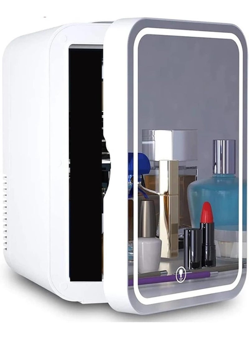BLOOMING TIME 8L Mini Fridge with LED Mirror – Portable Skincare & Makeup Fridge, Cooler & Warmer for Home/Office  - Image 1
