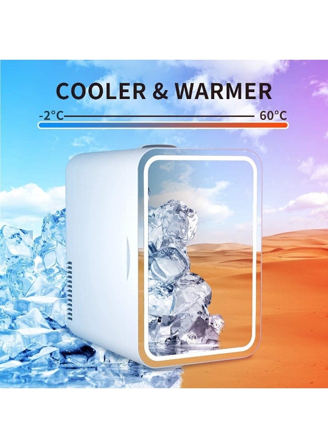 BLOOMING TIME 8L Mini Fridge with LED Mirror – Portable Skincare & Makeup Fridge, Cooler & Warmer for Home/Office  - Image 4