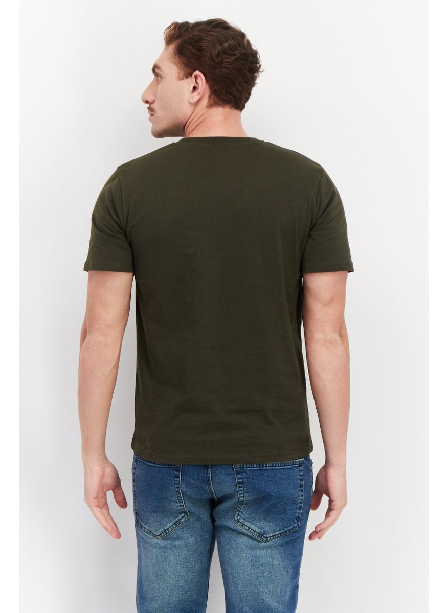 Nordland Men Crew Neck Short Sleeve Printed T-Shirt, Olive  - Image 2