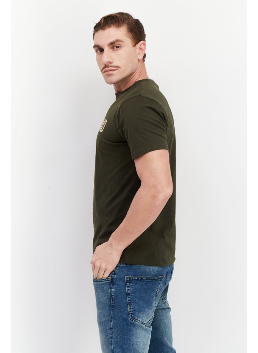 Nordland Men Crew Neck Short Sleeve Printed T-Shirt, Olive  - Image 3