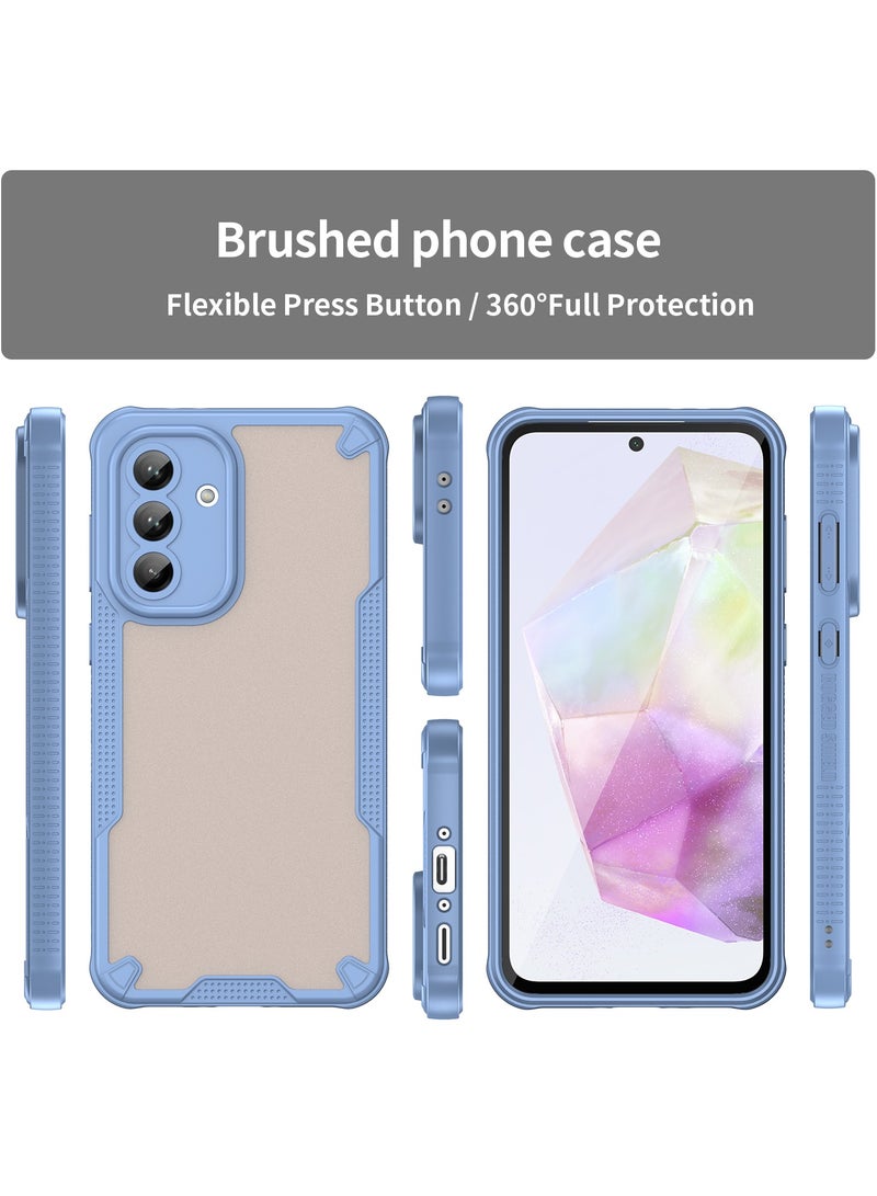 for Samsung Galaxy A56 5G Case Cover, Armor of Brushed Comfortable Oil Waterproof TPU+PC Soft Semi-translucentmatte Feel Cell Phone Protective Case for Samsung Galaxy A56 5G, Blue  - Image 2