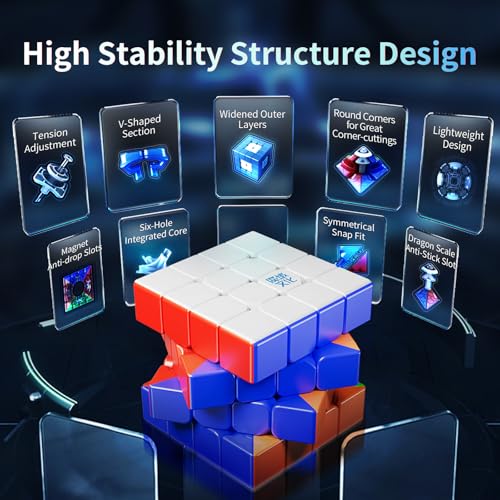 Moyu Aosu V7 4x4 Magnetic Speed Cube 4 by 4 Flagship Edition Cube 96 Magnets AntiStick Design Adjustable Elasticity Stickerless Magnetic Cube Standard - Image 5