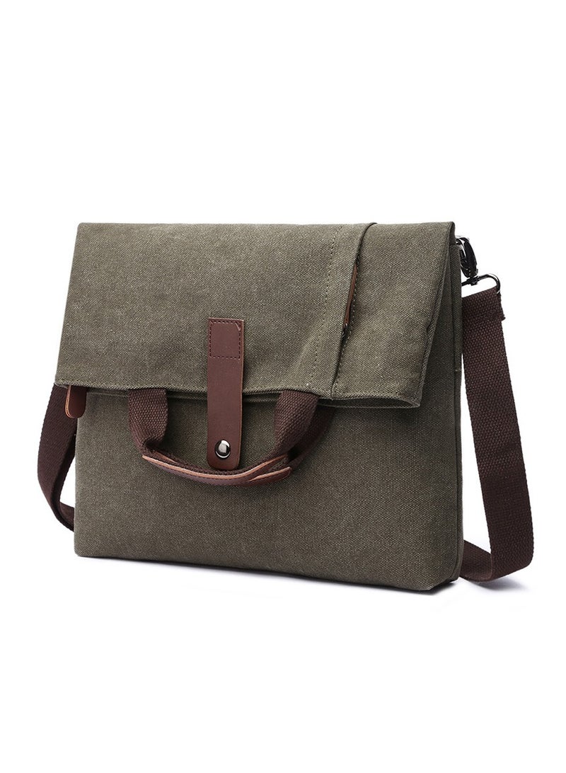 FANDARE Canvas Shoulder Bags Retro Handbag Business Satchel Crossbody Messenger Bag for 12.9 Inch Laptop Men Women Travel Commuter Work Briefcase  - Image 1