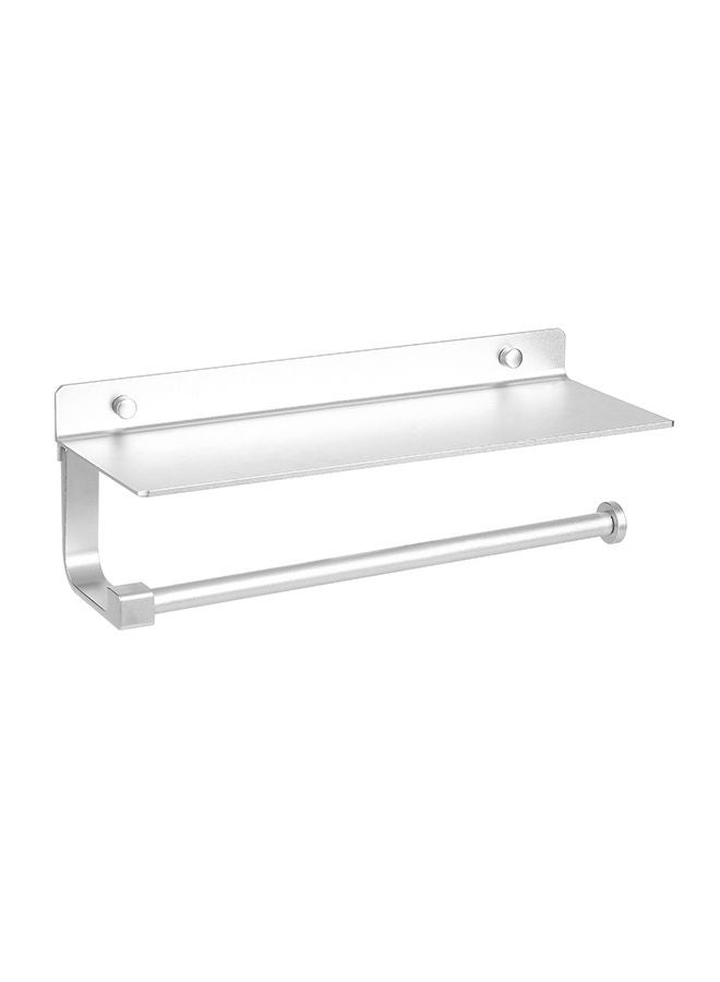 NIBEMINENT Wall Mounted Roll Paper Holder Silver 11.5x33x12.5centimeter - Image 1