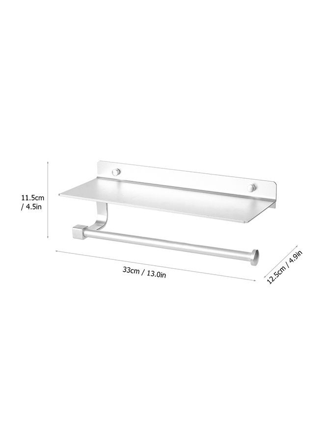 NIBEMINENT Wall Mounted Roll Paper Holder Silver 11.5x33x12.5centimeter - Image 3