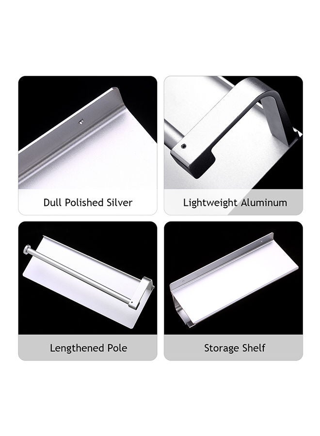 NIBEMINENT Wall Mounted Roll Paper Holder Silver 11.5x33x12.5centimeter - Image 4