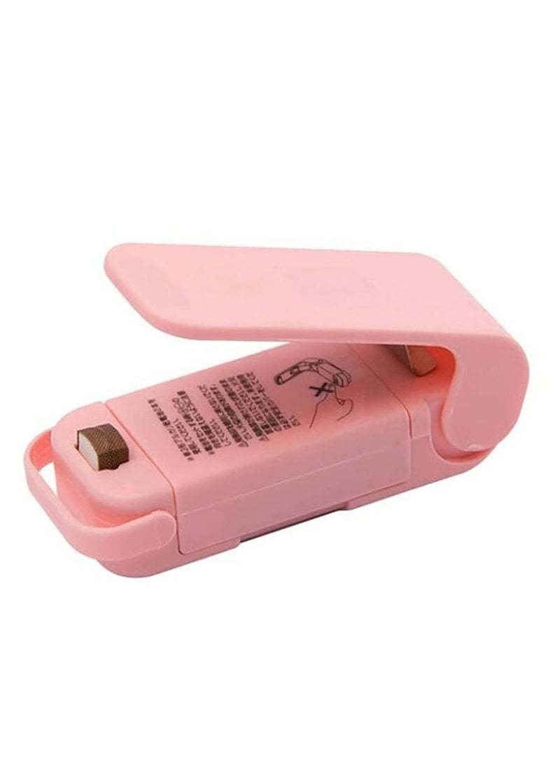 Mini Bag Sealer，Portable Vacuum Sealer Handheld Bag Resealer Machine with Lanyard for Plastic Bags Food Snack Storage，Keep Food Chips Cookies Fresh (Pink) - Image 1