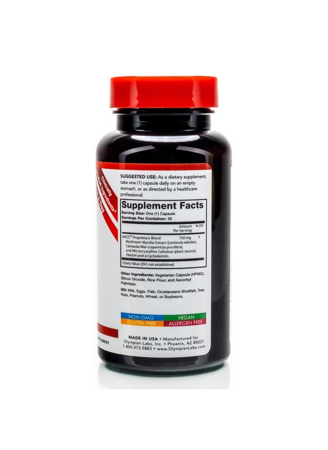 Olympian Labs - Premium Ahcc Supplement 750Mg Of Ahcc Per Capsule Supports Immune Health Liver Function And Natural Killer Cell Activity 30 Capsules - Image 1