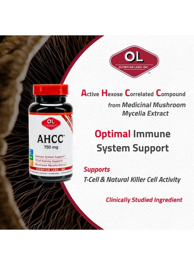 Olympian Labs - Premium Ahcc Supplement 750Mg Of Ahcc Per Capsule Supports Immune Health Liver Function And Natural Killer Cell Activity 30 Capsules - Image 1